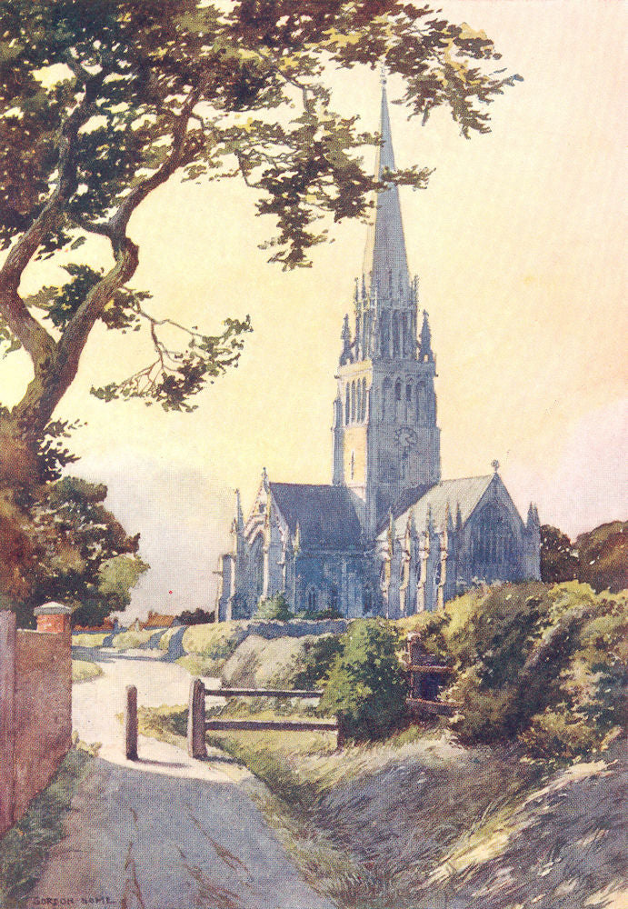 YORKS. Patrington Church 1908 old antique vintage print picture